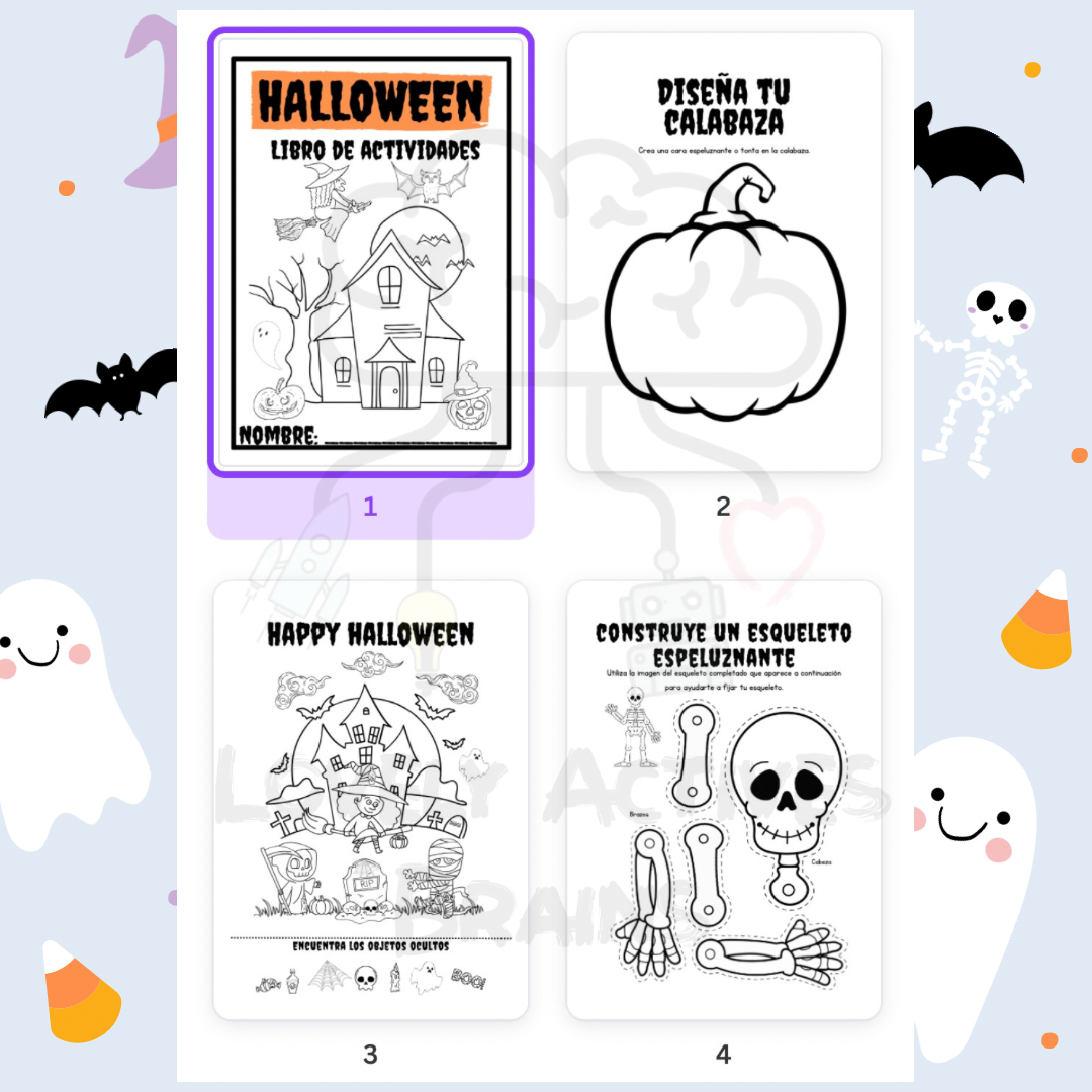 Halloween Activity Book: Spanish Version