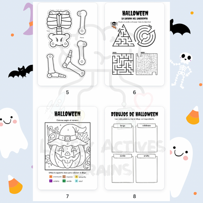 Halloween Activity Book: Spanish Version