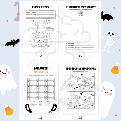 Halloween Activity Book: Spanish Version