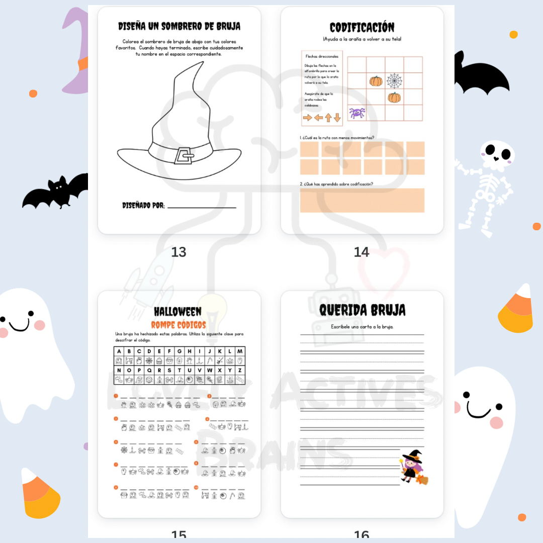 Halloween Activity Book: Spanish Version