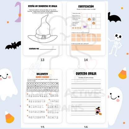 Halloween Activity Book: Spanish Version